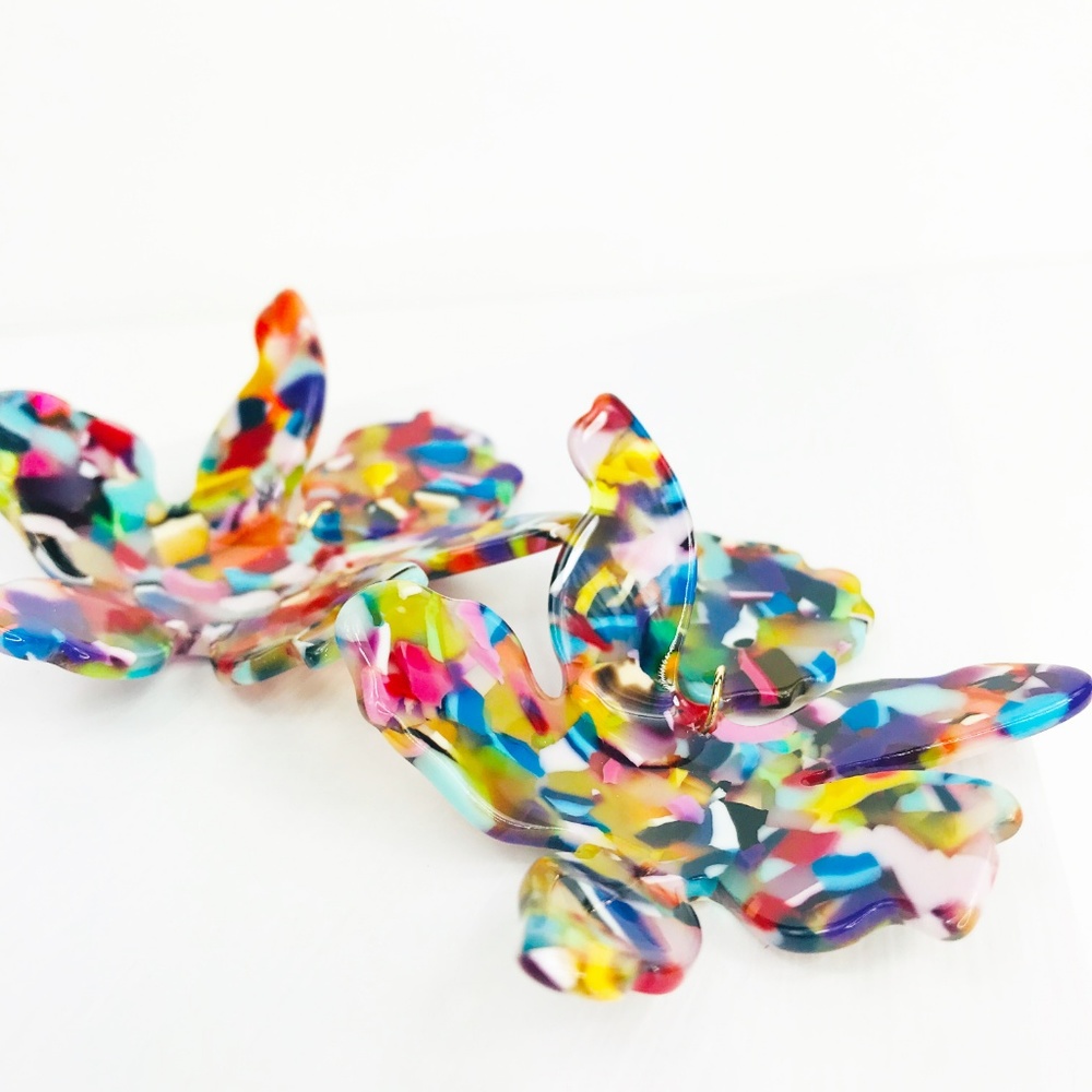 RESTOCKED Paper Lily Earrings in Multicolor - Picture 2 of 8